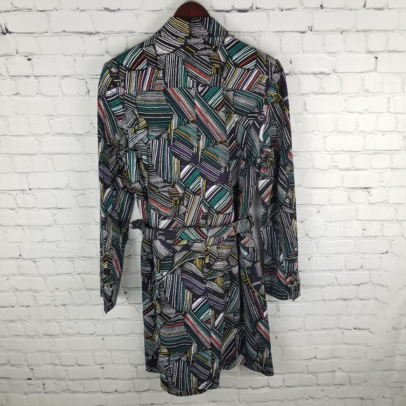 DURO OLOWU | multicoloured abstract print belted trench coat - Picture 5 of 10